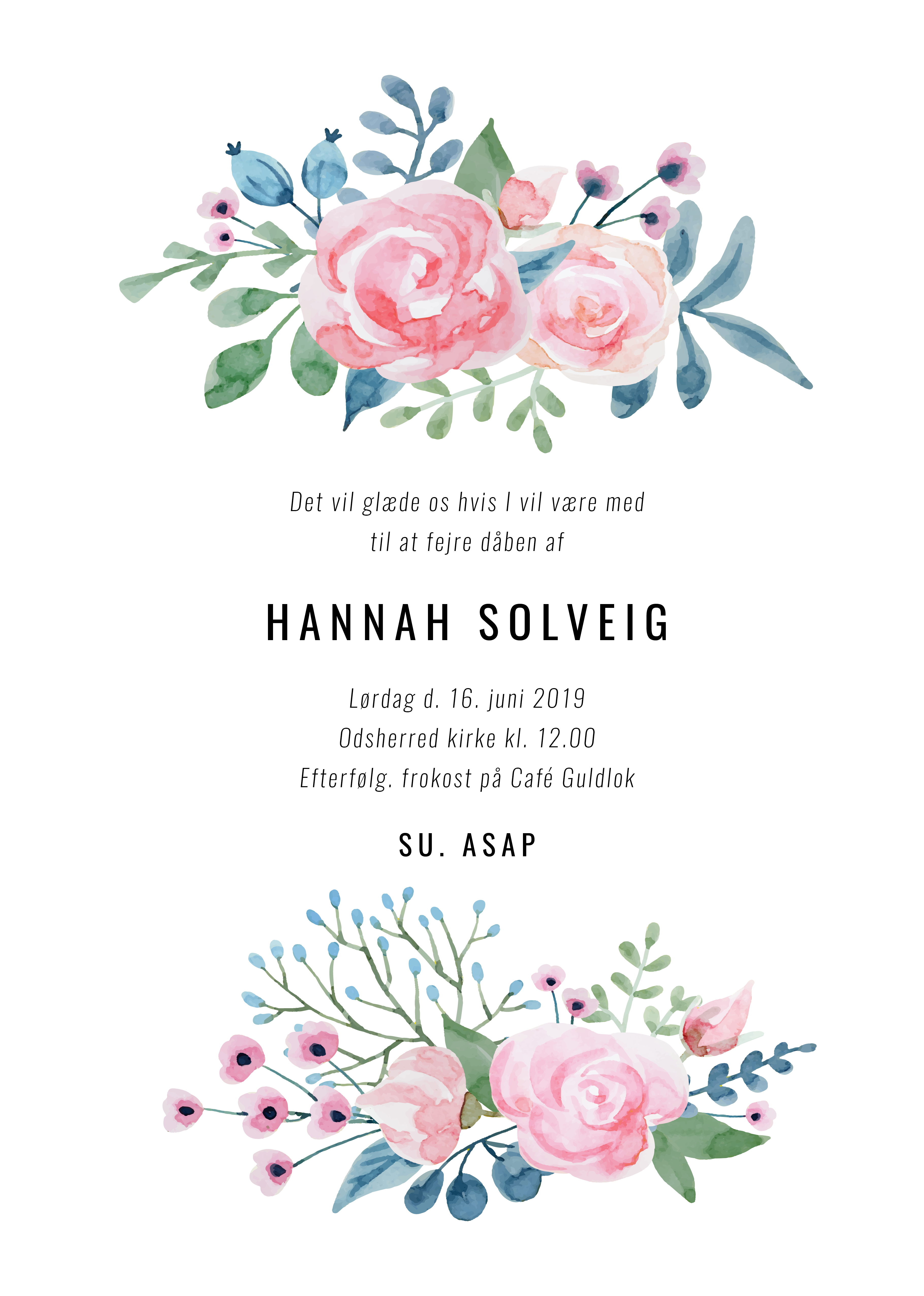 Dåbsinvitationer - Hannah Solveig